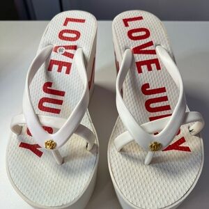 Juicy Couture White Sandals with Gold Detail